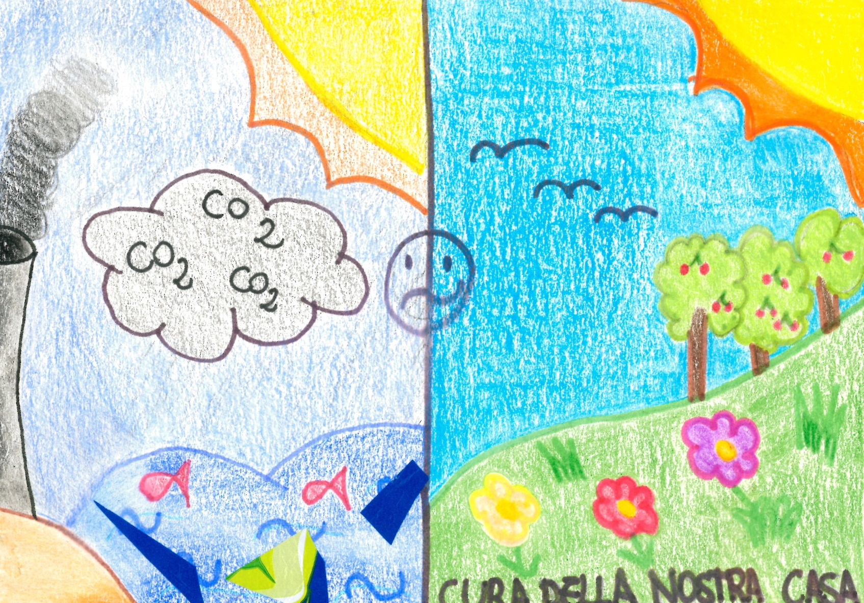Cura di Sé e Cura dell'Altro: Mail Art Project - opera della classe 5B CMBCS ITIS Sella di Biella