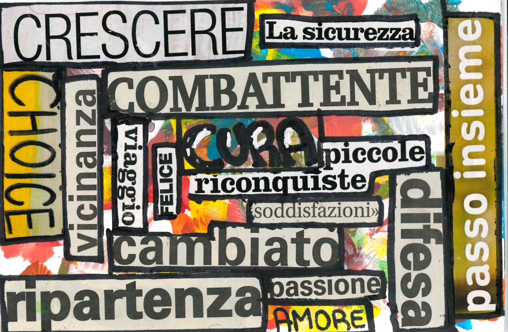 Cura di Sé e Cura dell'Altro: Mail Art Project - opera della classe 3G SSS Istituto di Istruzione Superiore Cavour di Vercelli